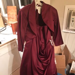 David’s Bridal Wine Bridesmaid Dress